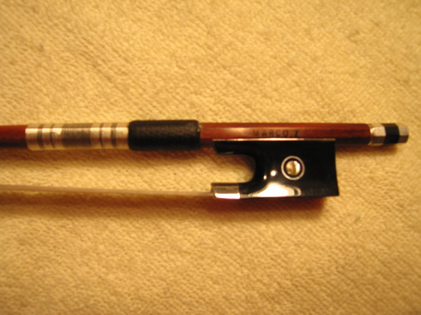 RARE FINE SILVER BLACK BULL HORN VIOLIN BOW 4/4